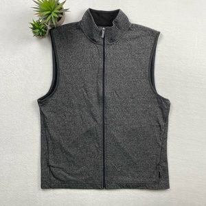 Perry Ellis Cotton/Polyester Blend Full Zip Vest (Gray)